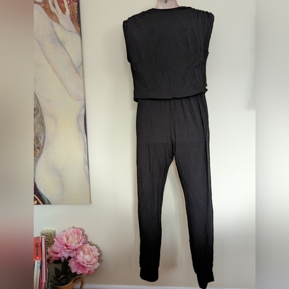 𝅺splendid slub French terry jumpsuit black xs - Picture 5 of 7